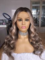 Peluca frontal de encaje HD 13x4 con ondas corporales rubias ombré, pre-arrancada, con línea de cabello natural, 100% cabello humano Remy para mujer, venta al por mayor