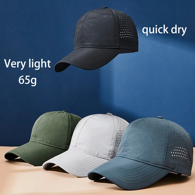 Wholesale Summer Custom Logo baseball gorras Laser Drilling Hole outdoor fishing waterproof sport cap trucker hat