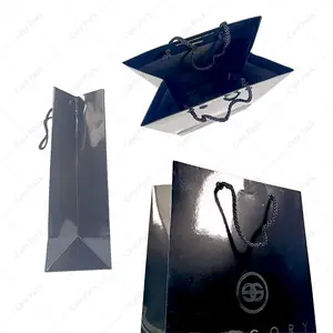 Clothes Shoes Storage Custom Xmas Paper Bag Coated Rigid Materials Luxury Laminated High Quality Packaging Paper Baggies