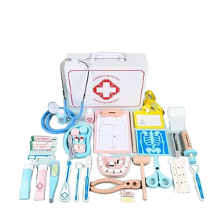 Haute qualité 42 pièces en bois fil de coton dentiste ensemble d'outils Simulation éducative <span class=keywords><strong>pour</strong></span> enfants docteur jeu de rôle jouet noël - Product Image 1