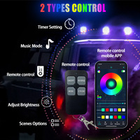 Projecteurs LED RGB 3 pouces 18W avec application et télécommande, effet halo clignotant et poursuite RGB, pour tout-terrain 4x4 et éclairage de travail