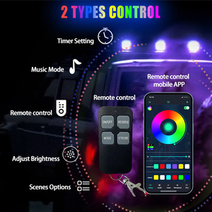 Ứng dụng & điều khiển từ xa 3 inch 18W RGB LED tại chỗ pods với RGB đuổi nhấp nháy Halo Offroad 4x4 làm việc ánh sáng - Product Image 2