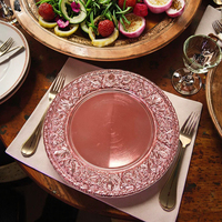 Assiettes de Présentation Élégantes 13 Pouces en PP/PS Durables et Personnalisables – Dorées, Haute Qualité, Design Classique pour Mariages et Réceptions