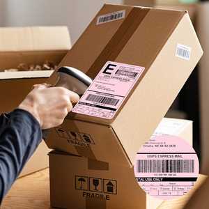 Étiquettes d'expédition emballées par flexographie prune 500 feuilles Étiquettes d'<span class=keywords><strong>adresse</strong></span> postale de taille 4x6 avec adhésif fort pour un usage express - Product Image 5