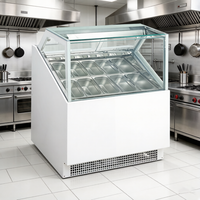 Réfrigérateur Vitrine Commercial KUBIGEL pour Desserts, Petite Machine à Glace, Congélateur de Présentation 260L avec Compresseur 1.5P, Modèle sur Pied