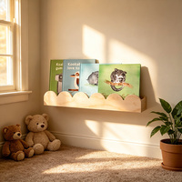 Étagère suspendue en bois personnalisée, étagère en forme de coquille ondulée, étagère de style Montessori, magazines, jouets et plus encore