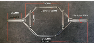 Mdbuddy แท่งดักของ barbell ชุบโครเมียม, 56นิ้วพร้อมที่จับยกสำหรับ squats, <span class=keywords><strong>deadlift</strong></span> - Product Image 2