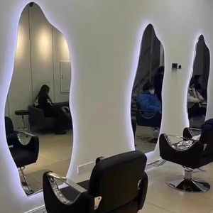 Miroir de coiffeuse pour salon de coiffure, spécial salon, miroir de coupe de cheveux sur pied simple face ou mural avec éclairage - Product Image 4