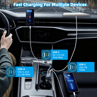 Chargeur de voiture satellite Starlink Mini 105W avec dissipateur thermique en aluminium, voltmètre et double port USB pour camping-car/yacht/camion