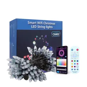 Stringa di luce di marcia da 12mm 20m 100led stringa di luce natalizia fai da te stringa di luce intelligente controllata da App Bluetooth