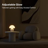 Lampe de table LED moderne avec base flexible en céramique et abat-jour en verre champignon pour chambre à coucher et salon