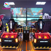 Máquina de Juegos Arcade Operada con Monedas Funspace, Simulador de Carreras de Autos, Cabina de Simulación de Carreras