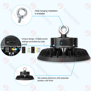 Lámpara Industrial UFO de Alta Potencia y Alto Flujo Luminoso, Ajustable y Seleccionable, de 400 Vatios - Product Image 3