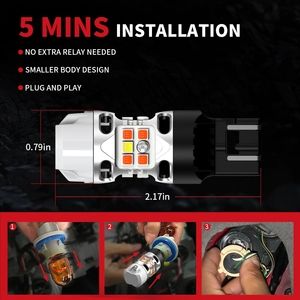 ไฟเบรก LED แบบ Switchback CanBus สไตล์ F1 พร้อมไฟเลี้ยว กันน้ำ IP67 ความสว่าง 2000LM ใช้ได้กับมอเตอร์ไซค์ รถกอล์ฟ C-Class Accord Altima - Product Image 5