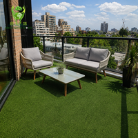 Rouleau de gazon artificiel de 15 mm, tapis synthétique pour toit, terrasse, balcon, patio, jardin, événements extérieurs, couverture de sol