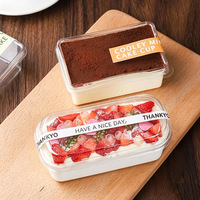 Boîte à dessert longue rectangulaire pour Tiramisu, Mousse, Mille Crêpes, Gâteau de Soja, Biscuits, Pâtisseries à emporter