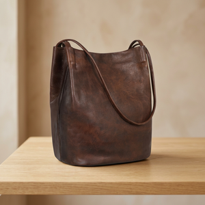 Pochette en cuir véritable pour femme de style européen BS INTERNATIONAL, grande capacité, décontractée, avec sangle amovible, fermeture éclair, imperméable - Product Image 6