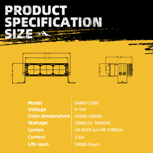 Đèn pha ô tô S300, đèn lưới tản nhiệt <span class=keywords><strong>LED</strong></span> tích hợp quạt, đèn sương mù, đèn phụ trợ ngoài trời, dành cho xe địa hình, xe tải, ô tô - Product Image 6