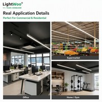 Lámpara Lineal LED Delgada Decorativa de Superficie, de Aluminio, 3CCT, Enlazable, Regulable, para Oficina Comercial, Sala de Exposiciones, Gimnasio
