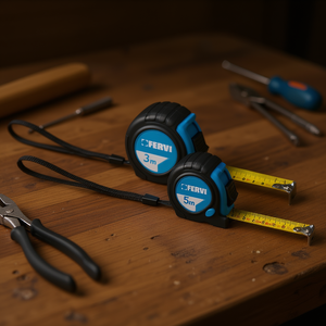 Ruban à mesurer Fervi 3m 5m 8m avec crochet et cordon pour des mesures de précision - Product Image 2