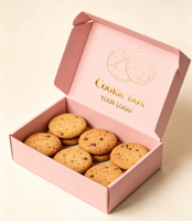 Boîtes d'emballage en carton rigide jetables de qualité alimentaire pour biscuits, gâteaux et brownies, personnalisables en gros avec gaufrage