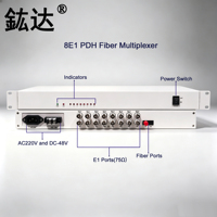 Multiplexeur à fibre optique 8 canaux E1 PDH, multiplexeur 8 canaux E1 sur fibre optique