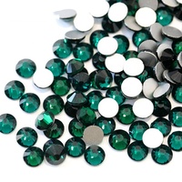 Vente Flash Strass en Cristal Vert Foncé Émeraude à Dos Plat Non Thermocollants pour Décoration d'Ongles et de Coques de Téléphone