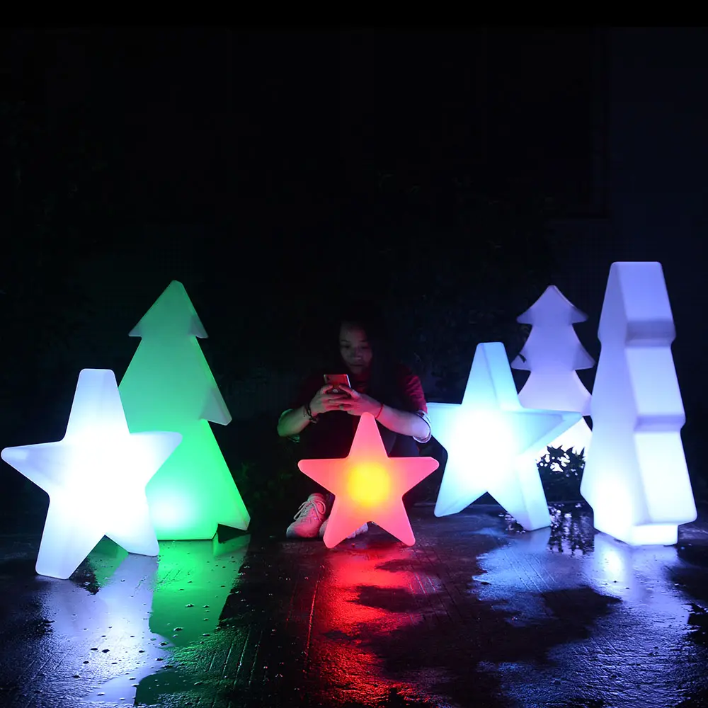 Kunststoff Weihnachts verzierung/Outdoor Weihnachten Kunststoff LED Garten leuchten Stern/Baum/Schnee Urlaub Beleuchtung für Veranstaltung oder Party