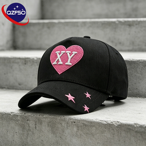 QZFSO Custom Adjustable Embroidery 5-Panel Sporty Baseball Cap Unisex Fitted Curved Brim Gorras Canvas Cotton Snapback <b>Hats</b> - Product Image 1