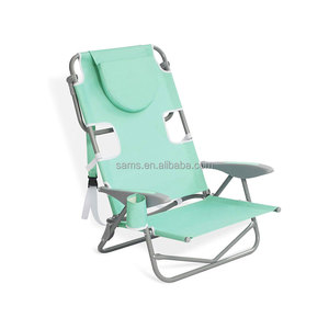 Silla de playa plegable ajustable de 5 velocidades personalizada, mochila, silla <span class=keywords><strong>reclinable</strong></span> de aluminio para exteriores - Product Image 1