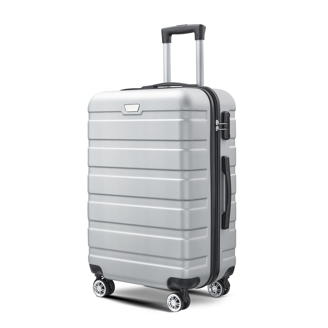 Customizable ABS Hard Shell 4 Wheel Luxury Fashionable Lightweight Spinner Trolley Case Zipper Closure Water Resistant Travel