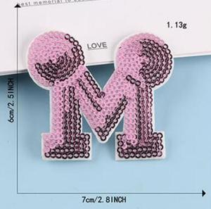 Factory Direct Custom Embroidered <strong>Fabric</strong> Patches Reversible Sequin <strong>Letter</strong> Design with 3D Effect and Lace Decoration - Product Image 5