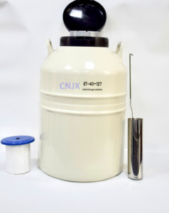 Dewar de Nitrógeno Líquido de la Serie ET de 40L, de Aleación de Aluminio de Alta Resistencia con Recubrimiento Epóxico, para la Preservación de Semen Animal, Precio - Product Image 1