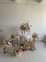 Chemin de table en soie et mousse artificielle rose bordeaux pour la Saint-Valentin et Thanksgiving