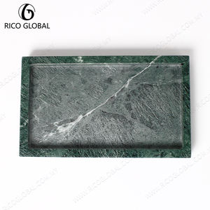 Bandejas decorativas de baño de mármol de estilo nórdico 2025 accesorios de piedra marrón y jaboneras - Product Image 3