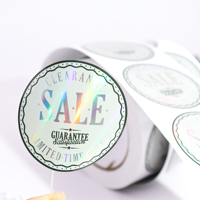Étiquettes de logo de marque personnalisées de haute qualité Rouleaux d'autocollants ronds adhésifs imprimés Emballage de produit en vinyle holographique pour Premium Touch