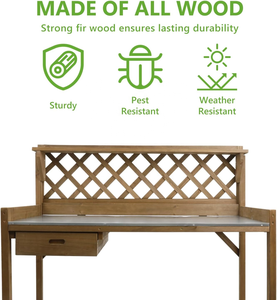 XOT040 panca per invasatura in legno marrone per decorazioni da giardino per esterni e cortile uso grazioso accessorio per la casa - Product Image 2