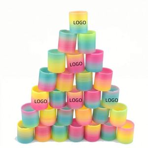 <b>Top</b> Quality Custom Logo Novelty Toy Colorful <b>Rainbow</b> Circle Slinky Toys Cute Styles <b>Rainbow</b> Circle - Product Image 1