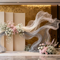 Décoration de streamer en tulle dégradé de luxe pour fête prénuptiale, événement d'entreprise, fête sur le toit, décoration intérieure de restaurant, ornement de salon