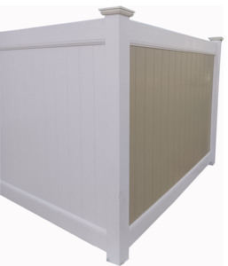 प्रीमियम गोपनीयता नया डिजाइन विनाइल बाड़ लगाने <span class=keywords><strong>2</strong></span> टोन कोला ग्रे या टन pvc पिकेट टॉप बाड़ - Product Image 3