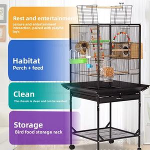 Dayanıklı ve Anti-pas 52 "x 18" x 18 "için hareketli Caster sprey kaplama ile küçük ve orta kuş için açık üst kuş kafesi Vila - Product Image 1