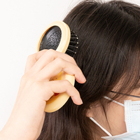 Cepillo de Pelo Redondo Plegable Portátil, Espejo Cosmético de Bolsillo con Aumento de 5.5x1.5x5.5cm, de Plástico para Niños