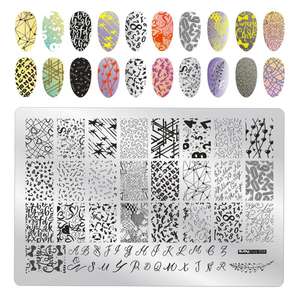 สแตนเลสสตีลเล็บปั๊มแสตมป์แม่แบบ Stamper Scraper manicuring แผ่นชุด - Product Image 6