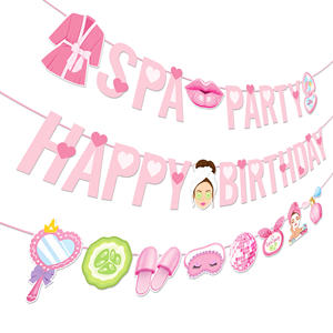 Guirnalda <span class=keywords><strong>de</strong></span> Papel con Diseño <span class=keywords><strong>de</strong></span> Spa Huancai, Pancarta <span class=keywords><strong>de</strong></span> Feliz Cumpleaños, Decoración <span class=keywords><strong>de</strong></span> <span class=keywords><strong>Maquillaje</strong></span> y Cosméticos, para Fiestas <span class=keywords><strong>de</strong></span> Pijamas <span class=keywords><strong>de</strong></span> Niñas - Product Image 2