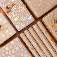 Papier d'emballage cadeau de la série de Noël, vente en gros directe d'usine, design personnalisé, papier décoratif recyclable, emballage cadeau commercial