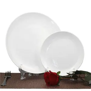 Classic daily use ceramic plates set dinnerware white dinner plate restaurant buffet ceramic plates dishes