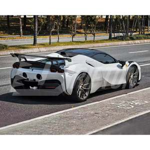 สปอยเลอร์หลังคาร์บอนไฟเบอร์แบบแห้ง รุ่น SF90 XX พร้อมฝาครอบฐาน สำหรับ Ferrari SF90 GT Wing - Product Image 2