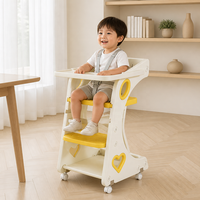 Chaise haute simple en plastique pour bébé, siège multifonctionnel à dossier haut pour enfants, idéal pour dessiner et étudier
