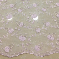 Tissu en dentelle multicolore brodé, tissu en organza fleuri pour robe de mariée
