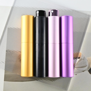 Custom Logo 5ml 8ml 10ml 15ml 20ml Aluminum Mini Portable Travel Black Matte Twist Up Refillable Perfume <strong>Atomizer</strong> Bottle